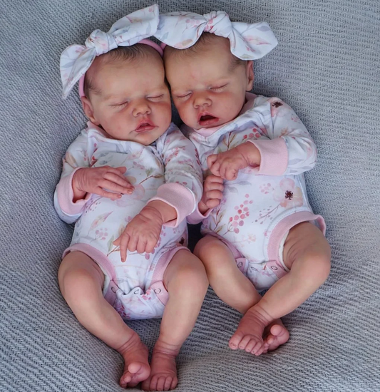 Heaven Doll 16" Inch Twins Olivia and Owen Reborn Dolls Handmade Soft Realistic